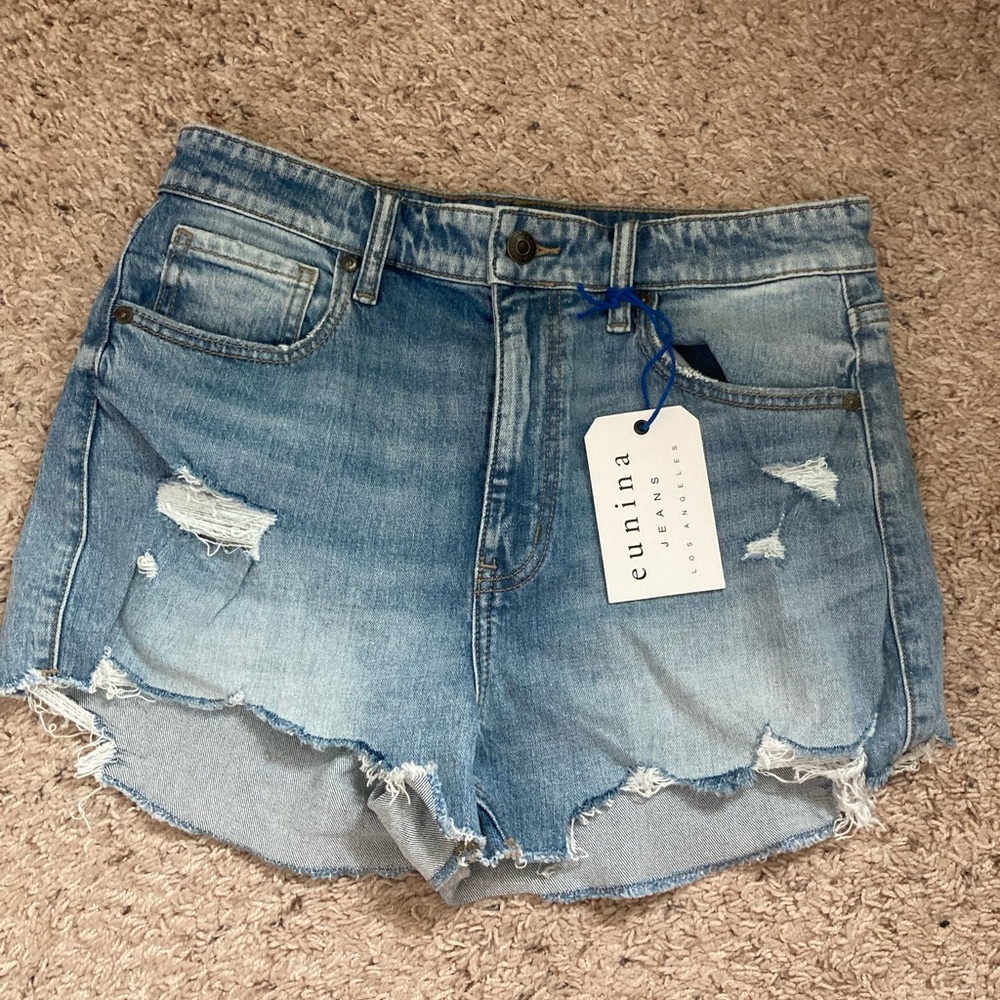 Eunina Blue Fitted Jean Shorts